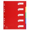 Exacompta - Ref 4805E - PP Document Dividers - Suitable for Use With A4+ Documents, Made from Polypropylene, Pre-Punched & Pre-Printed - 5 Part Dividers - Multicoloured