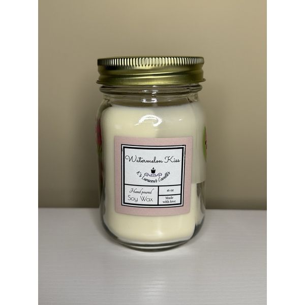 Watermelon Kiss Candle 16oz Mason Jar