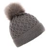Trespass Womens Hat Beanie Cable Knit with Pompom Freja Dark Grey