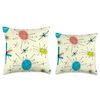 Franciscan Starburst Mid Century Modern Atomic Era Pattern Throw Pillow
