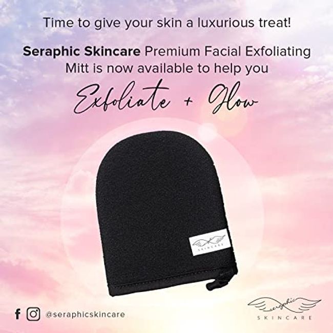 Seraphic Skincare Exfoliating Mitt, Back Scrubber - Whole Body Dead Skin  Remover - Deep Clean Glove, Double-Sided Exfoliator for Shower, Bath 
