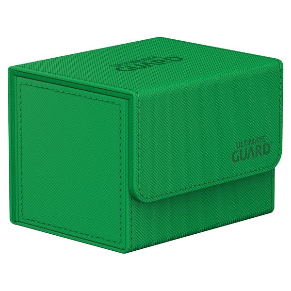 Ultimate Guard Sidewinder 100+, Deck Box for 100 Double-Sleeved TCG Cards, Green, Magnetic Closure & Microfiber Inner Lining for Secure Storage