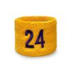 COUVER Basketball Star Golden Yellow Standard Headband / 4" Wristbands Set with Purple(Like LA Laker Purple) Number 24