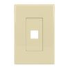 1-Port Keystone Screwless Wall Plate, Ivory