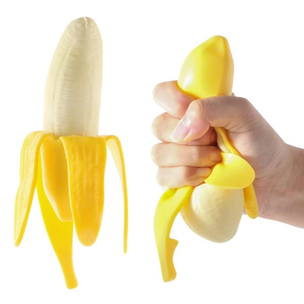 Toddmomy Banana Fidget Toy Banana Toy Super Soft Toys Stretchy Banana Fruit Stress Toy Squeeze Toys Classroom Birthday Party Favors for Kids Teens