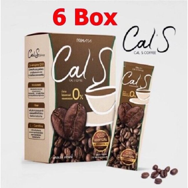 6 x Cal S Instant coffee Low Calories Fiber Antioxidants Control Shape Slimming