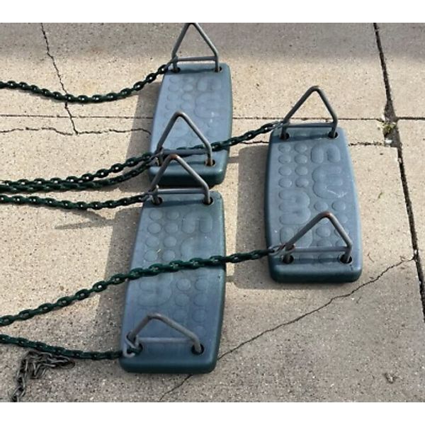 3 USED Playground Mega Swing Swingset Flat w chain playset commercial PVC