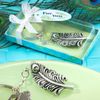 Peacock feather keychain favors, 30