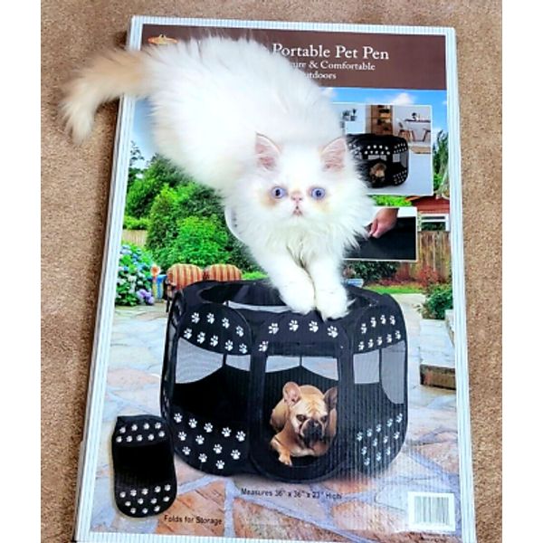 Pet Portable Play Pen w/ paw prints.. Dog or Cat New!!