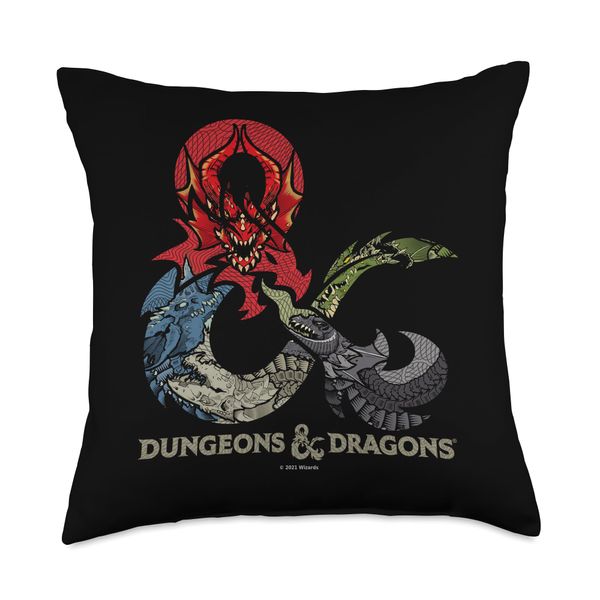 Dungeons & Dragons Dragon Ampersand Logo Throw Pillow