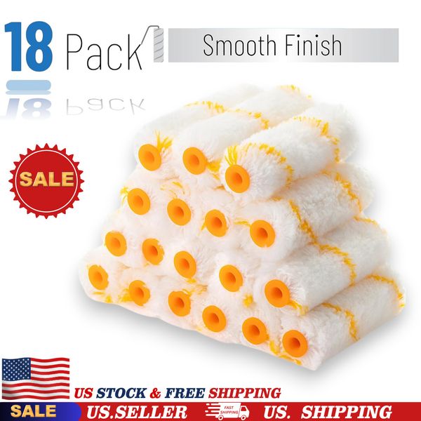 18 Pack Bates Paint Roller 4" Covers for Paint Roller 18 Small  Roller Covers US