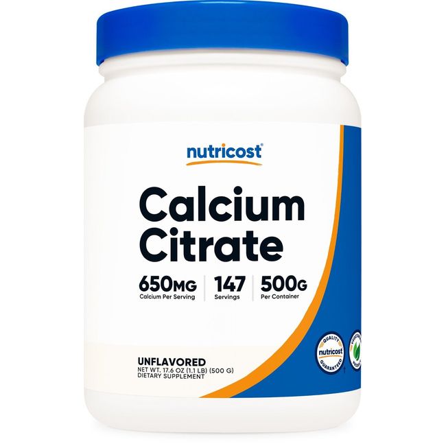 Nutricost Pure Calcium Citrate Powder (500 Grams), Non-GMO, Gluten Free