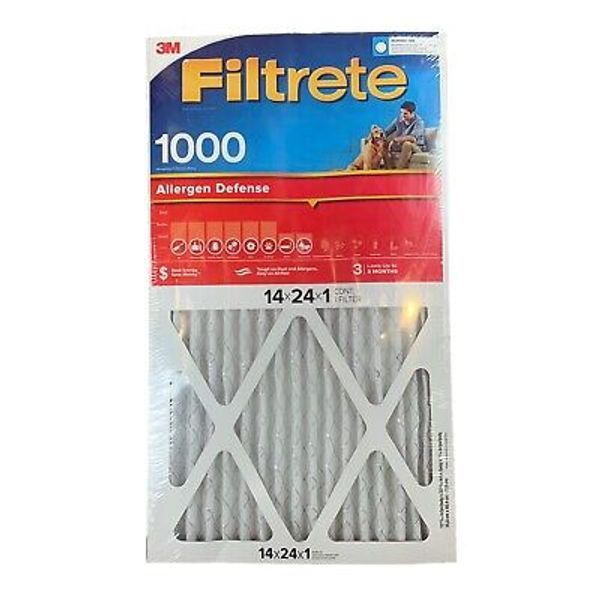 3 x 3M Filtrete 14 In. x 24 In. x 1 In. 1000 MPR Allergen Defense Furnace Filter