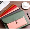 Enyuwlcm PU Leather A4 File Folder Document Holder Portfolio Envelope Folder Case with 2 Compartments Brown&Orange Match