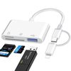SD Card Reader for iPhone, 3 in 1 SD Card Reader for iPhone iPad, USB C Card Reader with SD/Micro SD, USB OTG Adapter, for iPhone 15/14/iPad/MacBook Pro/Air/Samsung/Android Phones/Camera