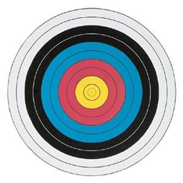 3 Pc. Archery COLOR Target Faces - Heavy Duty Paper - Official World Archery FITA 40 cm -