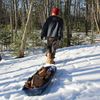Flexible Flyer Winter Trek Large Pull Sled for Adults. Plastic Toboggan for Snow Sledding, Ice Fishing, Work, Blue, 66 x 20 x 6 inches