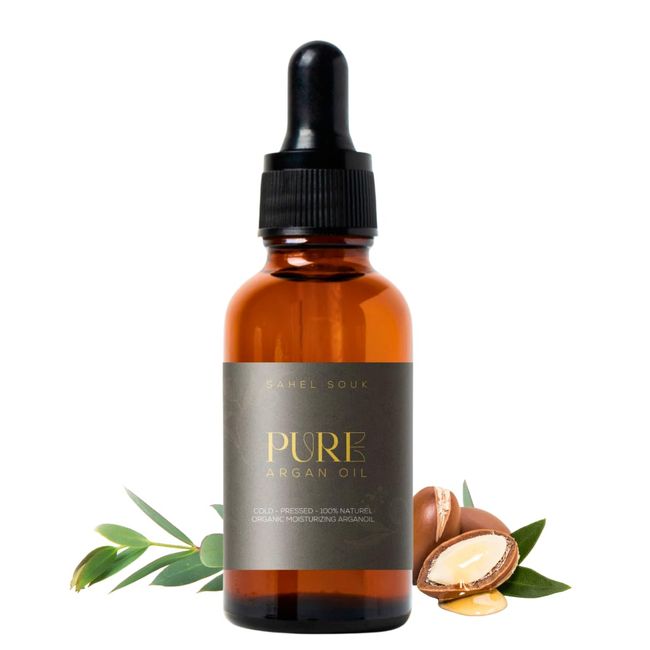 SAHEL SOUK 100% Pure Argan Oil | Ultimate Hydration for Face, Skin & Body | Natural Argan Oil for Nourishing Hair & Skin | Pure, Organic Formula, Perfect for Daily Use, 50ml