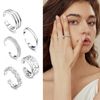 Asheyya 5 PCS Silver Toe Rings for Women, Adjustable Silver Toe Ring Set