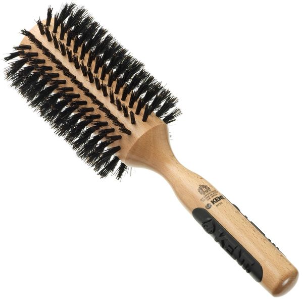 Kent PF09 Large Round Curling Brush with Hard Natural Boar Bristle - Hair Drying Brush, Round Hair Brush, and Blowout Brush - Small Round Brush for Dry Hair - For Shoulder Length or Shorter Hair