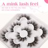 JIMIRE Flare Mink Lashes Fluffy False Lashes Pack Fluttery 10D Multi-dimensional Volume False Eyelashes 5 Pairs