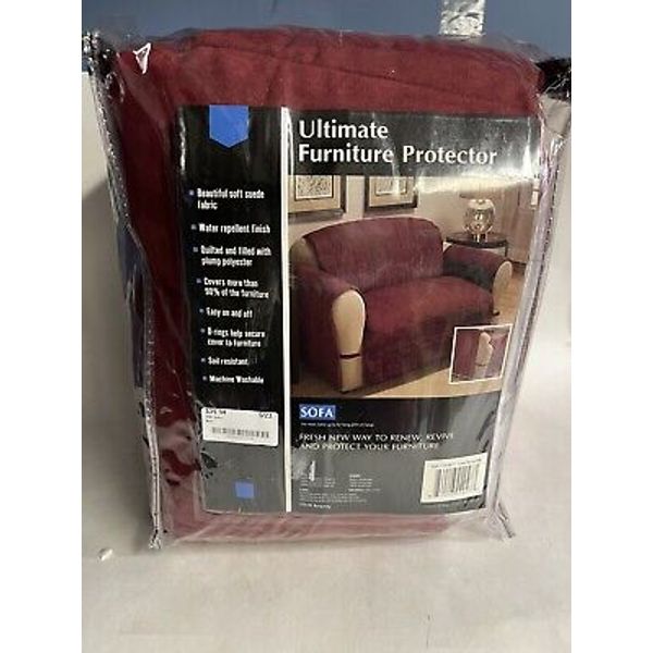 Ultimate Furniture Sofa Protector Burgundy Pet cover Up to 92"