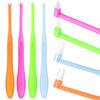 Ouligay 4 Pieces Tuft Toothbrush Tufted Brush End Tuft Tapered Trim Toothbrush Soft Gap Toothbrush for Orthodontic Braces Single Compact Interdental Interspace Brush for Detail Cleaning