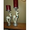LARGE WHITE REINDEER CANDLEHOLDER 13.2" - NIB