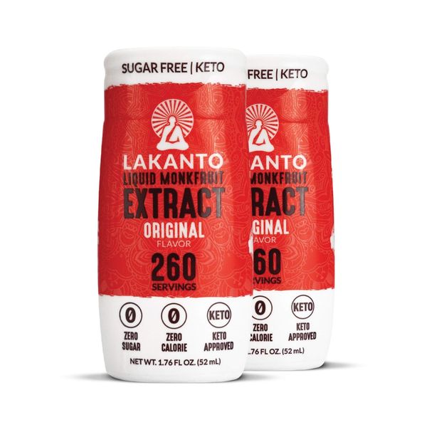 Lakanto Monkfruit Sweetener Drops Zero Calorie Keto Sugar Substitute 2 Pack