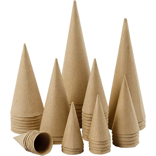 Creativ 26549 Cones - Assortment, H: 4-20 cm, 50asstd