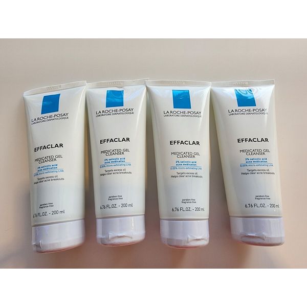 4 Pack La Roche-Posay Effaclar Medicated Gel Cleanser, Acne Medication 04/26