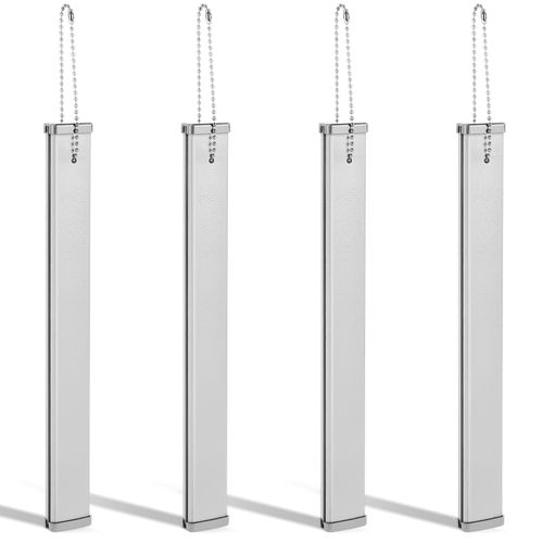 Misdary 4 Pcs Commercial Grade Large Keychain Slim Long Keychain Heavy Duty Giant Metal Key Chain for Restrooms Public Rooms (Silver)