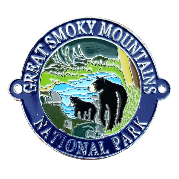 Great Smoky Mountains - Bear and Cub - Hiking Stick Medallion