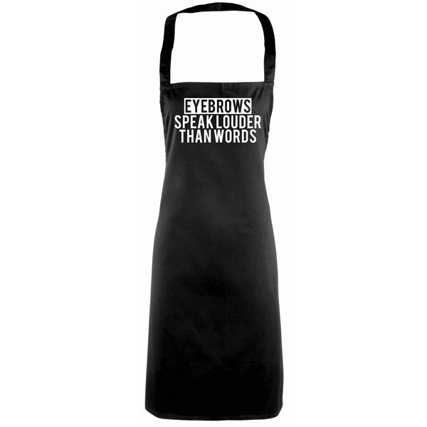 Flox Creative Full Length Black Apron Brows Speak Louder Words