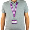 Seizures Medical Card With Writable Panel and Patterned Lanyard