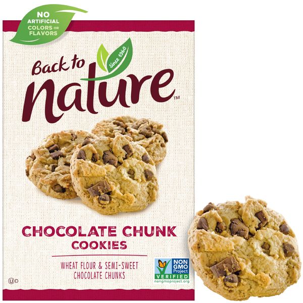 Back to Nature Chocolate Chunk Cookies - Dairy Free, Non-GMO, Made with Wheat Flour, Delicious & Quality Snacks, 9.5 Ounce