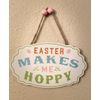 Happy Easter Hanging Wall Decor Signs Set of 2, Easter Makes Me Hoppy