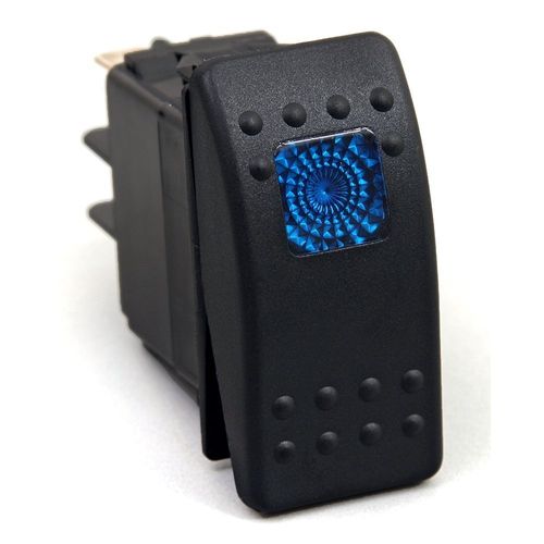 Amarine Made 12v 20 Amp Waterproof LED On/Off Boat Marine SPST 3P Rocker Switch with Light (Blue)