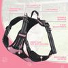 Pink Adjustable No Pull Reflective Dog Pet Harness Breathable Mesh with Handle