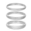 MILAKOO 3Pcs Flexible Wide Silver Stackable Bracelets Link Snake Chain Stretch Bracelets Set for Women