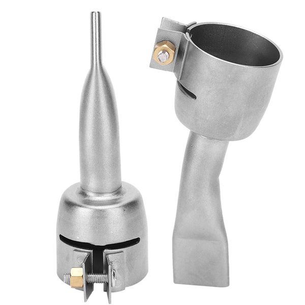 Fdit Heat Gun Nozzle, 2pcs Hot Air Gun Welding Nozzle, Stainless Steel Hot Air Gun Nozzle Replacement, High Strength, Good Plasticity, 32mm Inner Diameter, 20mm Nozzle Width