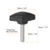 sourcing map 4pcs Tee Wing Knobs Thumb Screws M6 x 30mm Standard Male Thread Plastic T Knobs Handles Hand Clamping Thumbscrew, Black