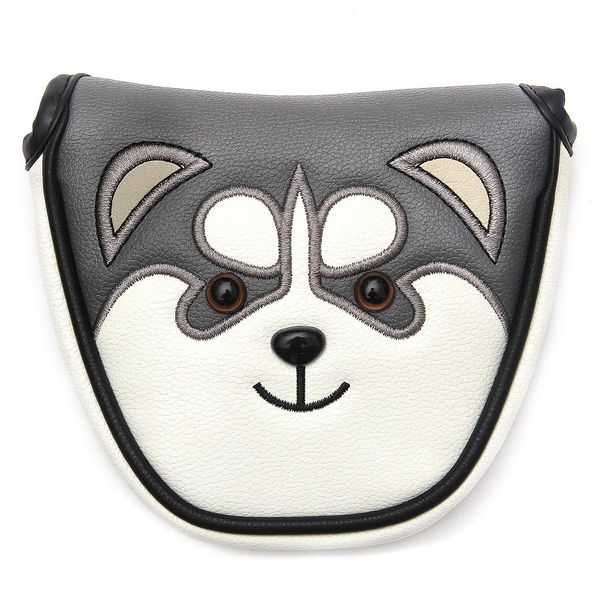 SHABIER Golf Putter Headcover PU Leather Dustproof Lovely Husky Animal Head Cover For Putter