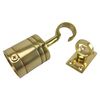 RopeServices UK 24mm Polished Brass Decking Rope Hook and Eye Plate, Deck Post End Fixing Post Fitting