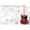 Plan of SG Electric Guitar - Full Scale Print