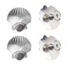 SGYUNQ Seashell Cabinet Knobs, Silver Coastal Drawer Knobs for Dresser Drawers, Cabinet Knobs for Wardrobe Cupboard Kitchen Pulls Handles Home Decorative Knob,4 PCS