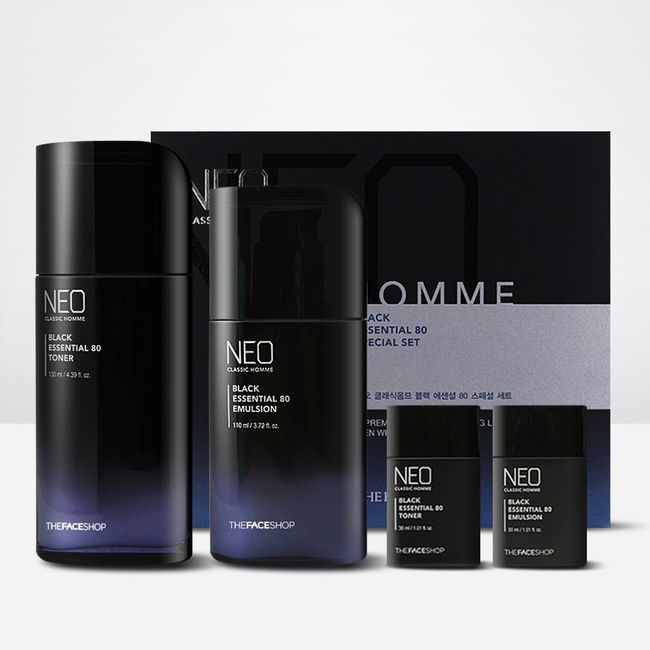 THE FACE SHOP Neo Classic Homme Black Essential 80 2piece Set