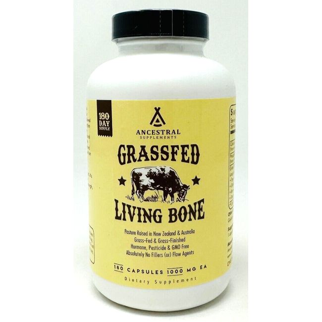 Ancestral Supplements Grass Fed Beef Living Bone Supplement 180 Capsules