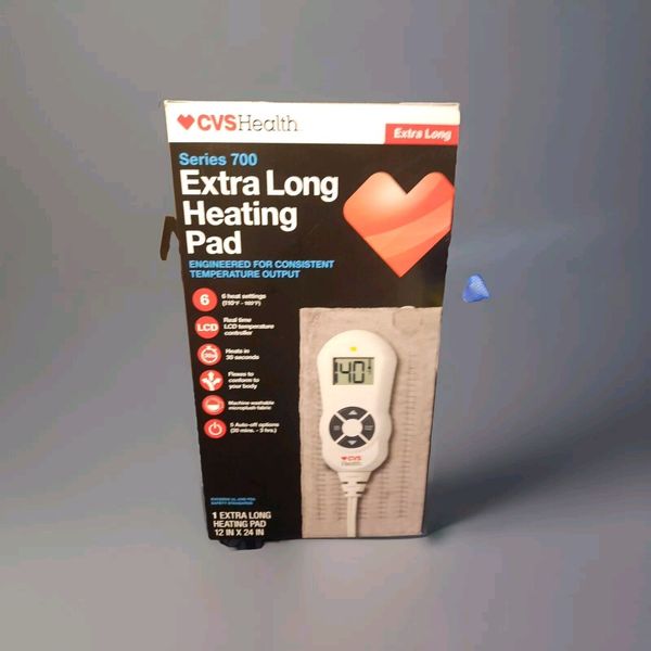 CVS Health Series 700 Extra Long Fabric Heating Pad With 6 Heat Settings Digital