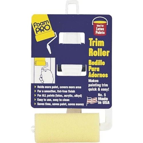 NEW FOAMPRO #5  TRIM ROLLER 3" FOAM PAINT ROLLER AND COVER 8818304
